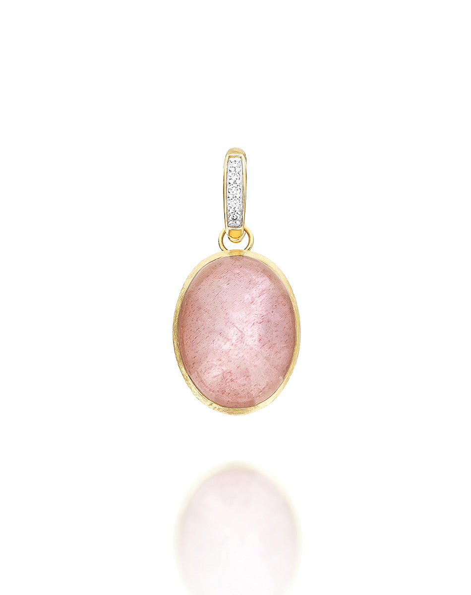 Nanis Charm Rosolio "Boules" in oro inciso, diamanti, cristallo di rocca, qu – Nanis Italian Jewels