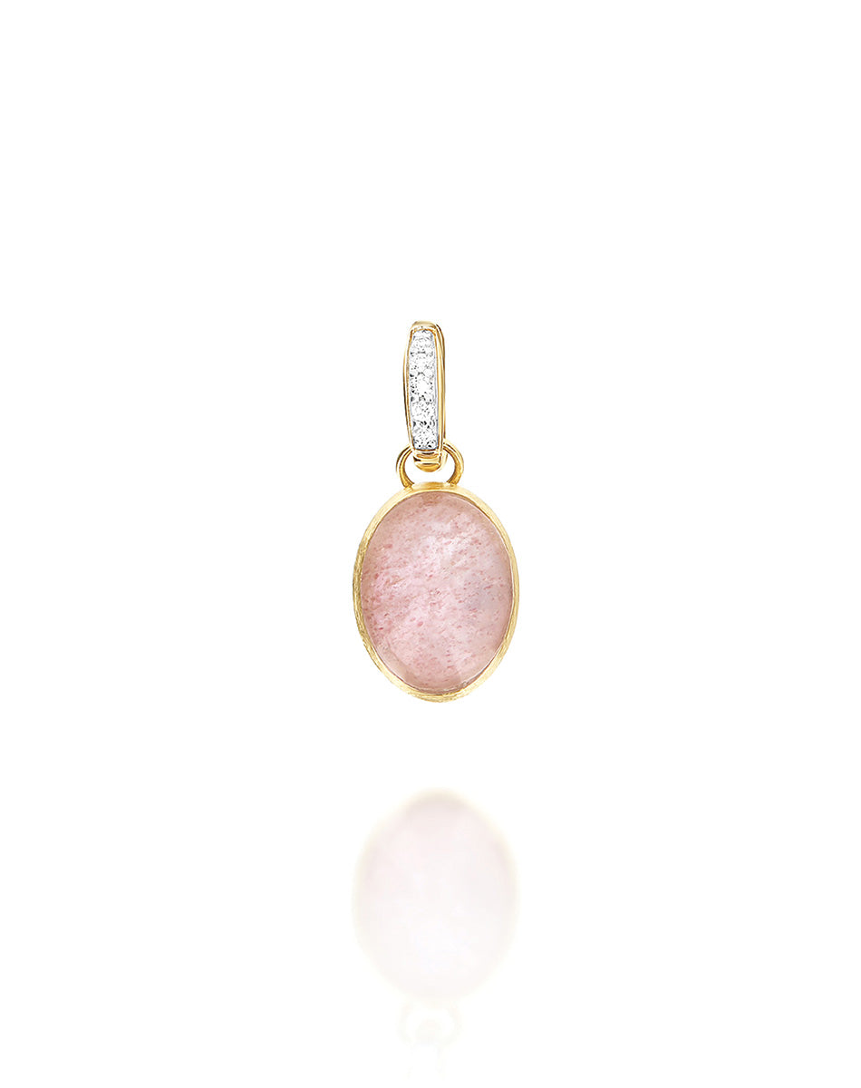 Nanis Charm Rosolio "Boules" in oro inciso, diamanti, cristallo di rocca, qu – Nanis Italian Jewels