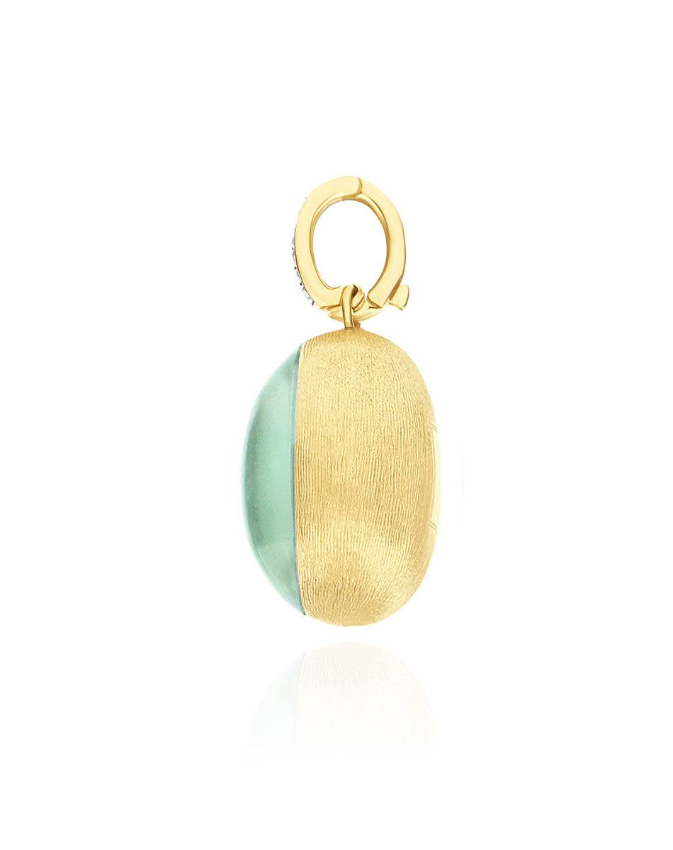 Nanis Charm Lattementa "Boules" in oro inciso, diamanti, cristallo di rocca – Nanis Italian Jewels Promozione Limitata