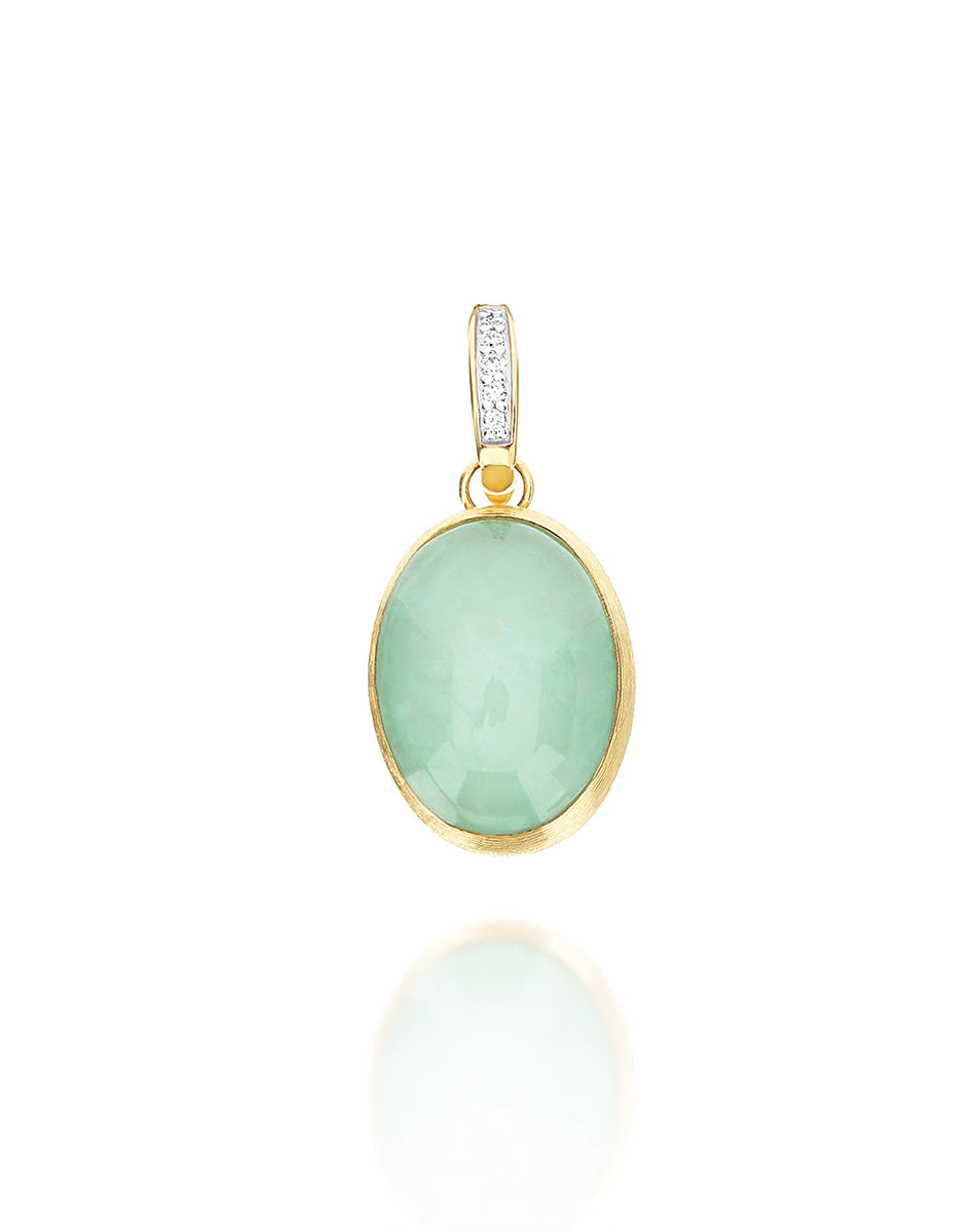 Nanis Charm Lattementa "Boules" in oro inciso, diamanti, cristallo di rocca – Nanis Italian Jewels