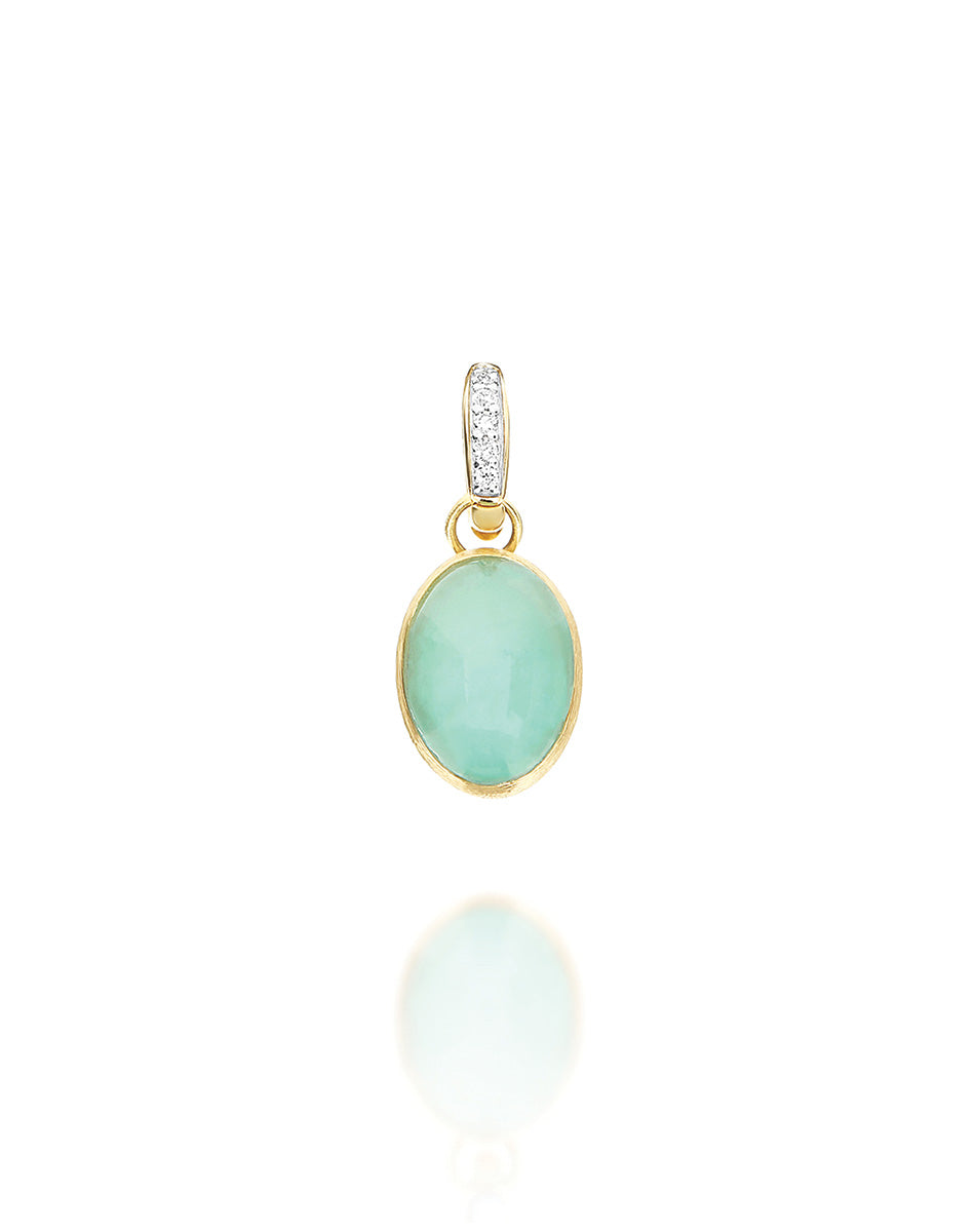 Nanis Charm Lattementa "Boules" in oro inciso, diamanti, cristallo di rocca – Nanis Italian Jewels