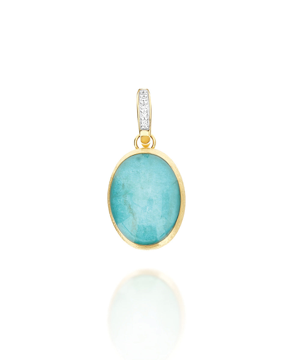 Nanis Charm Anice "Boules" in oro inciso, diamanti, cristallo di rocca e ama – Nanis Italian Jewels