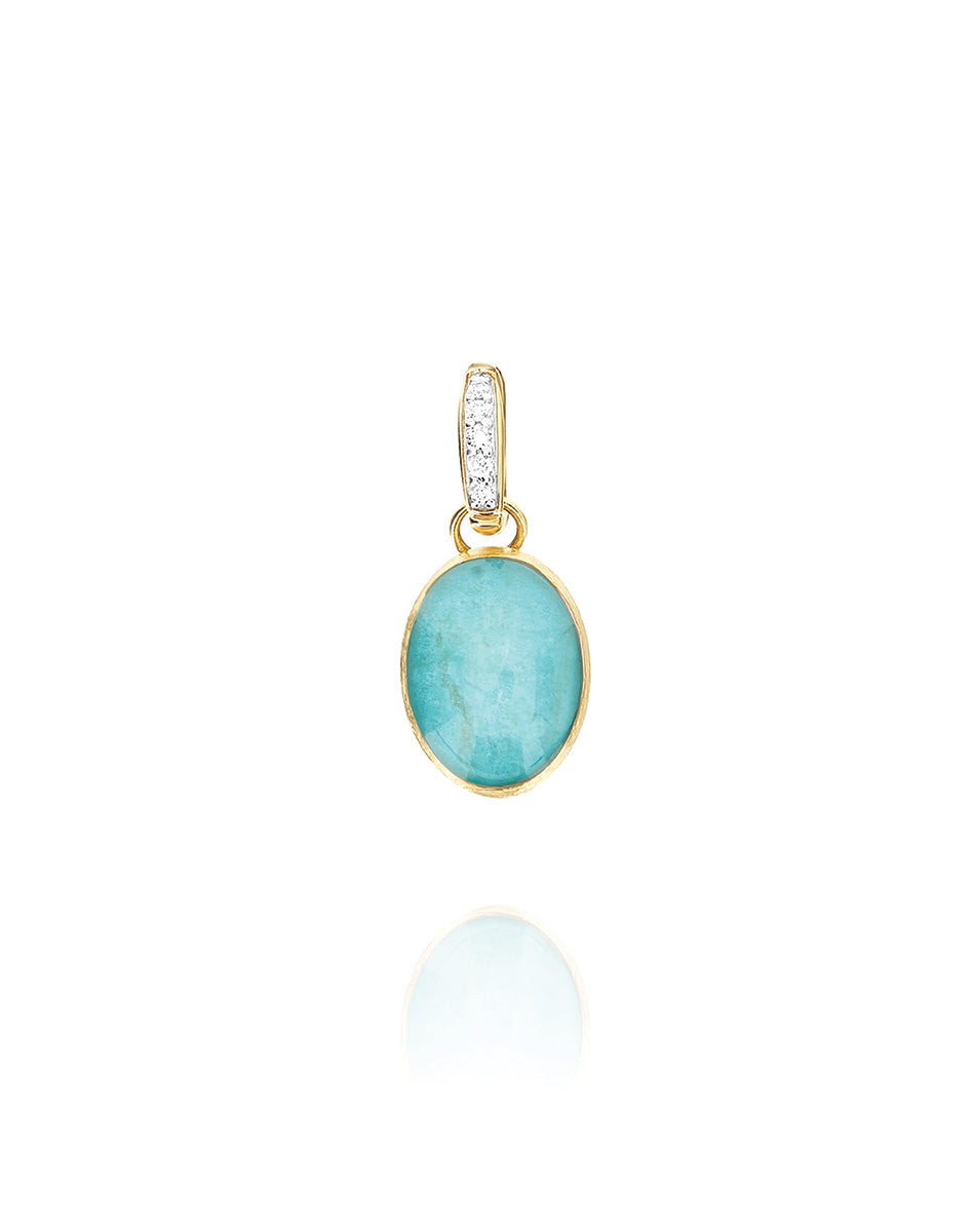 Nanis Charm Anice "Boules" in oro inciso, diamanti, cristallo di rocca e ama – Nanis Italian Jewels