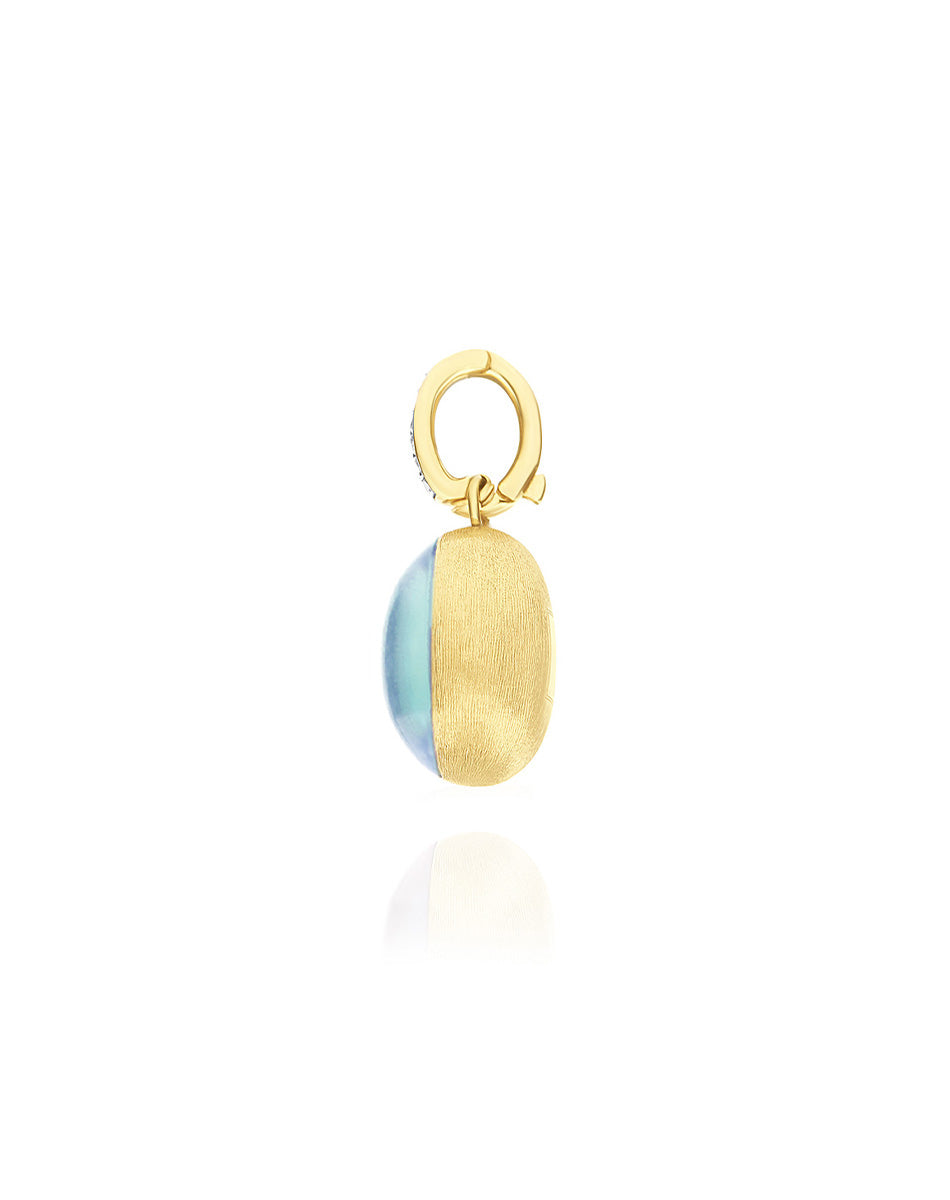 Nanis Charm Anice "Boules" in oro inciso, diamanti, cristallo di rocca e ama – Nanis Italian Jewels Presa