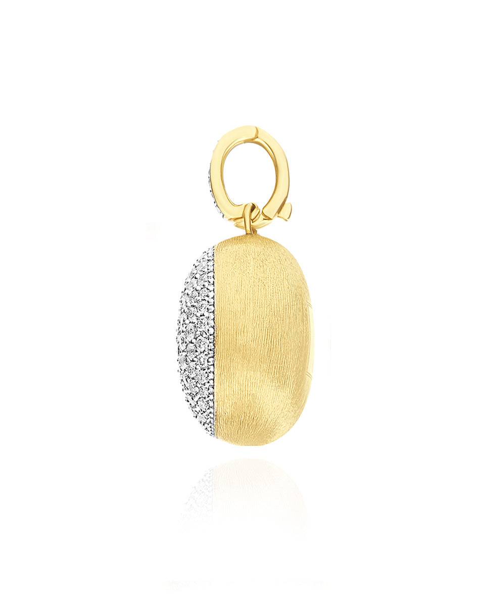 Nanis Charm "Boules" in oro inciso e pavè di diamanti (grande) – Nanis Italian Jewels Online