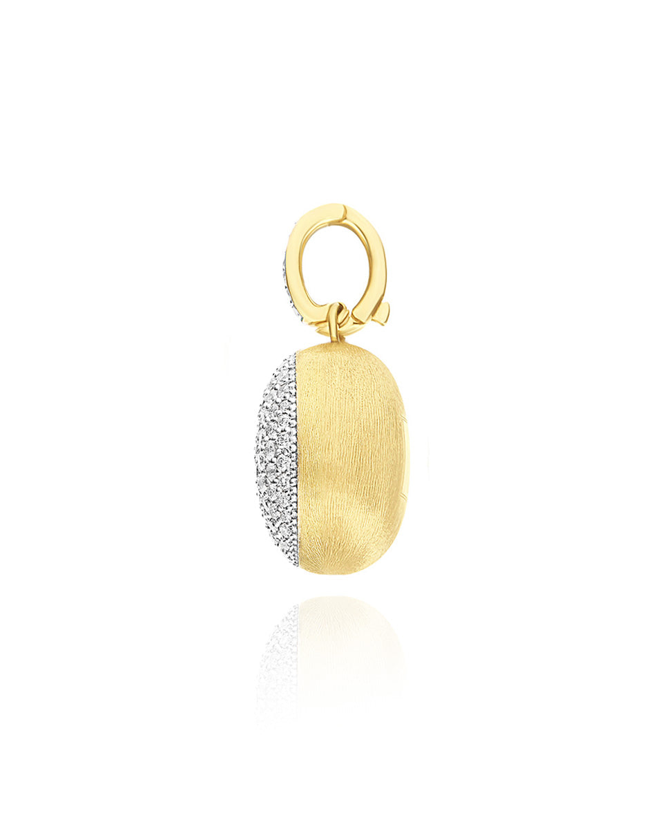 Nanis Charm "Boules" in oro inciso e pavè di diamanti (medio) – Nanis Italian Jewels Outlet