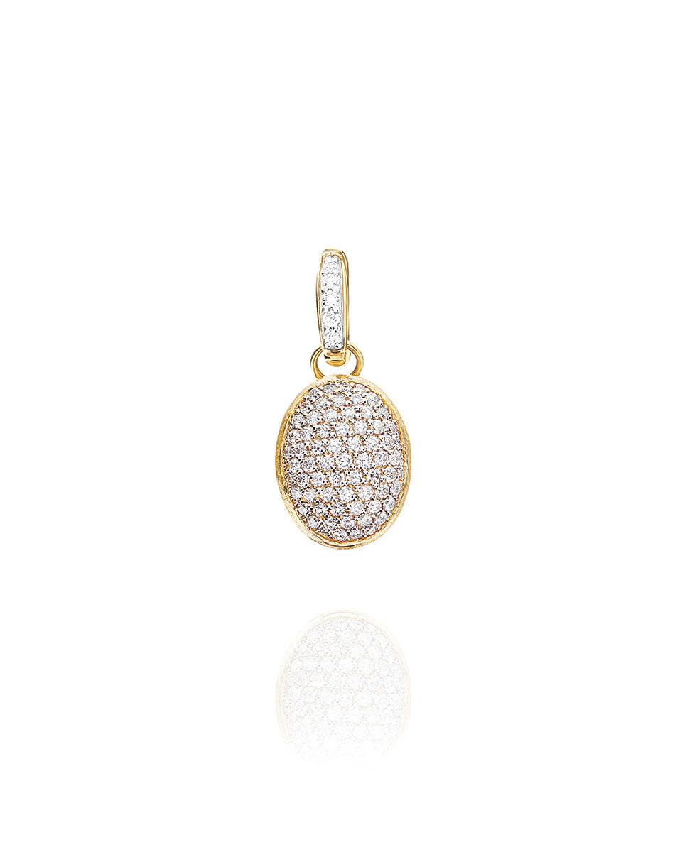 Nanis Charm "Boules" in oro inciso e pavè di diamanti (piccolo) – Nanis Italian Jewels