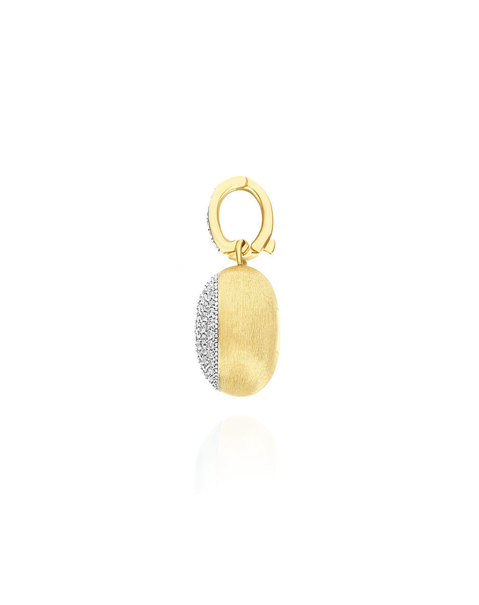 Nanis Charm "Boules" in oro inciso e pavè di diamanti (piccolo) – Nanis Italian Jewels In Vendita