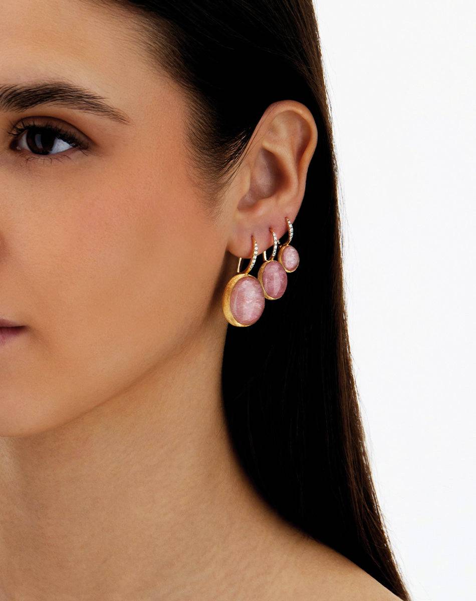 Nanis Orecchini Ciliegine Rosolio "Boules" in oro inciso, diamanti, cristall – Nanis Italian Jewels Vendita Economica