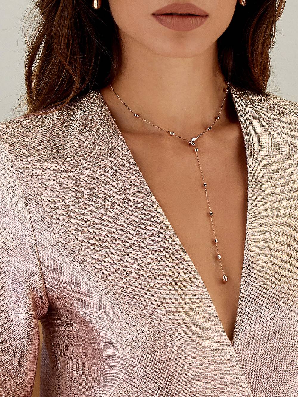Nanis Collana a Y "SOFFIO" in oro rosa e diamanti – Nanis Italian Jewels Smaltimento dello stoccaggio