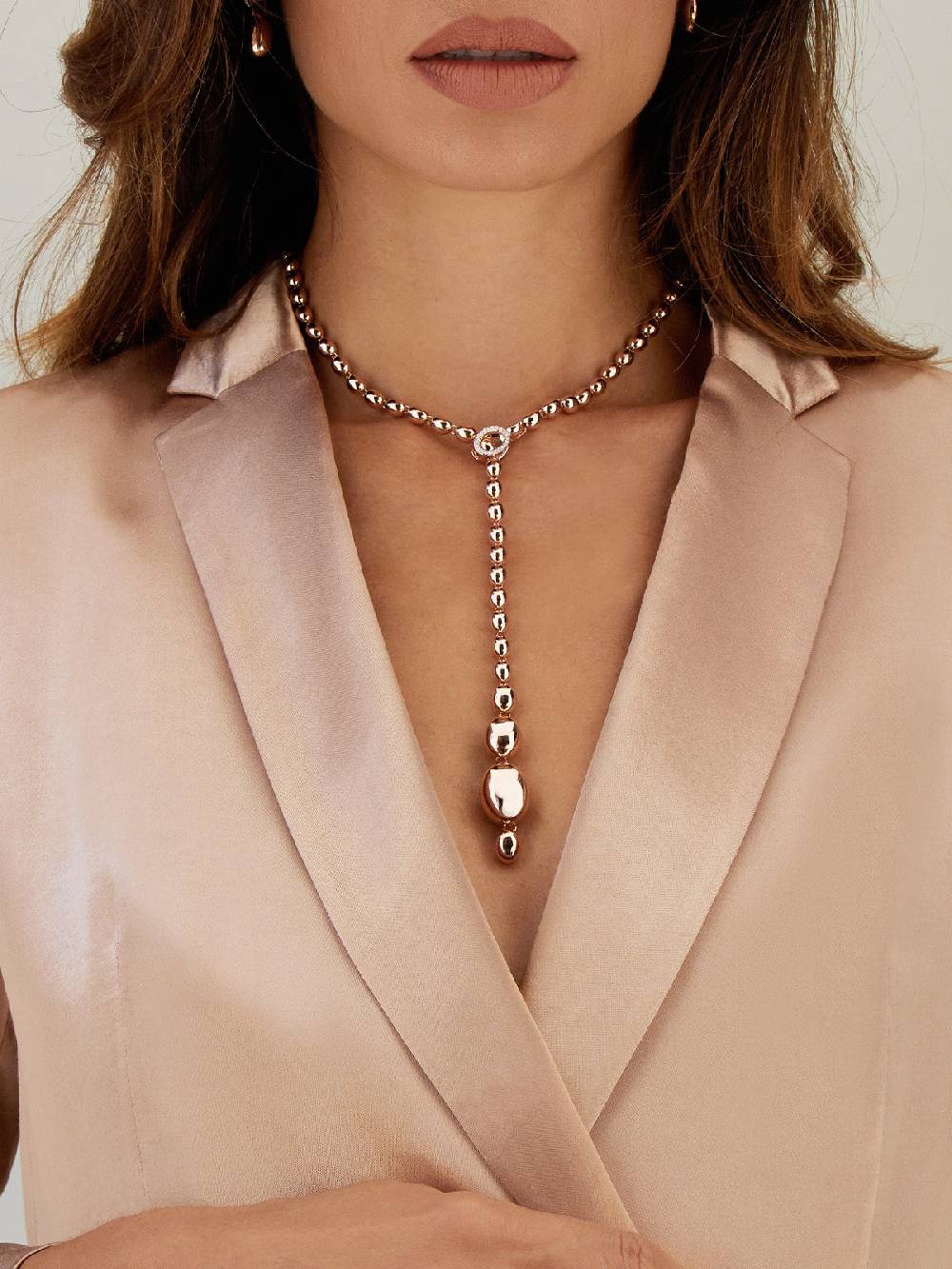 Nanis Collana iconica "IVY" convertibile con boules in oro rosa e diamanti – Nanis Italian Jewels Qualità