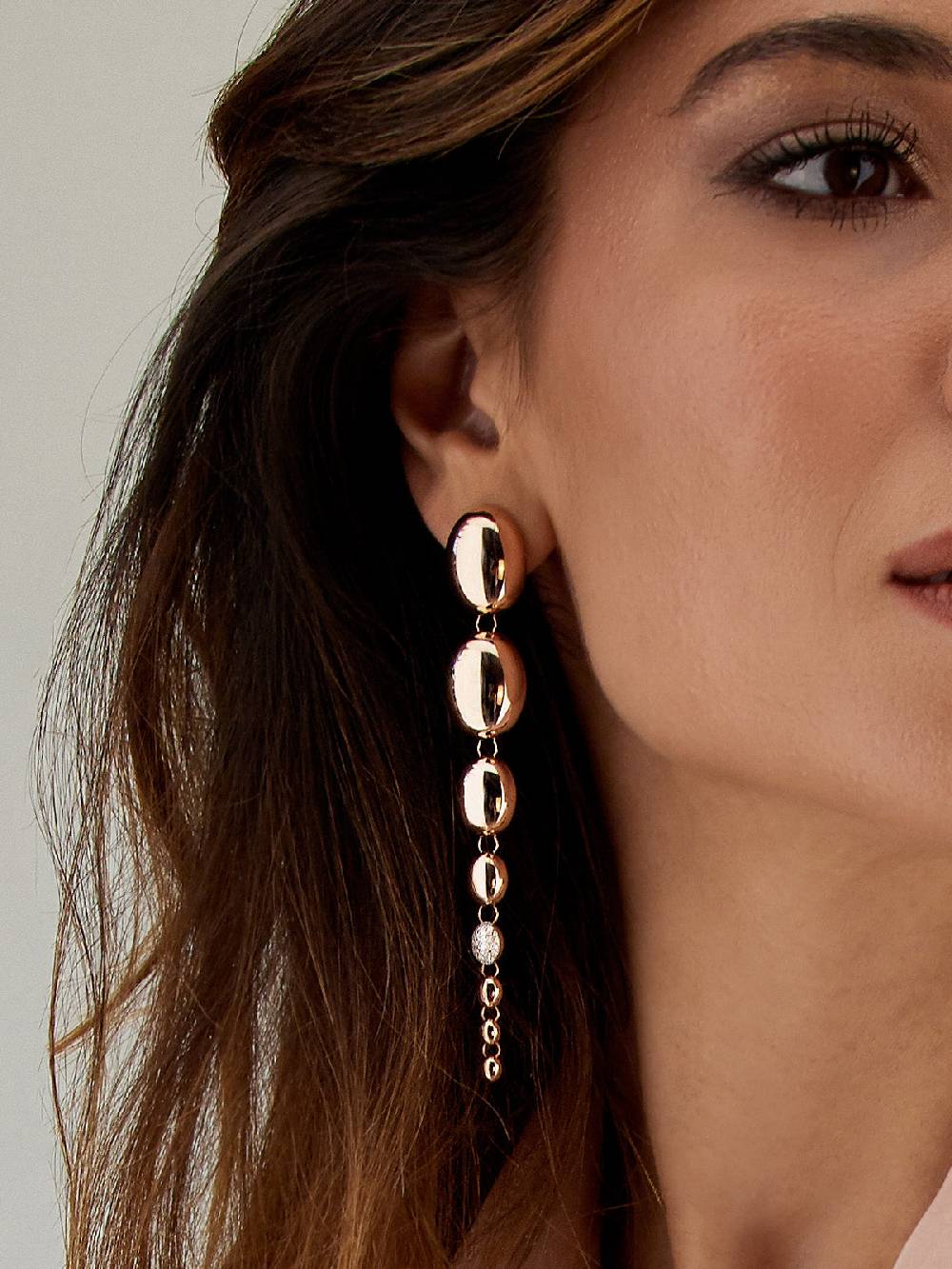 Nanis Orecchini "NUVOLE" pendenti con boules degradé in oro rosa e diamanti – Nanis Italian Jewels Promozione