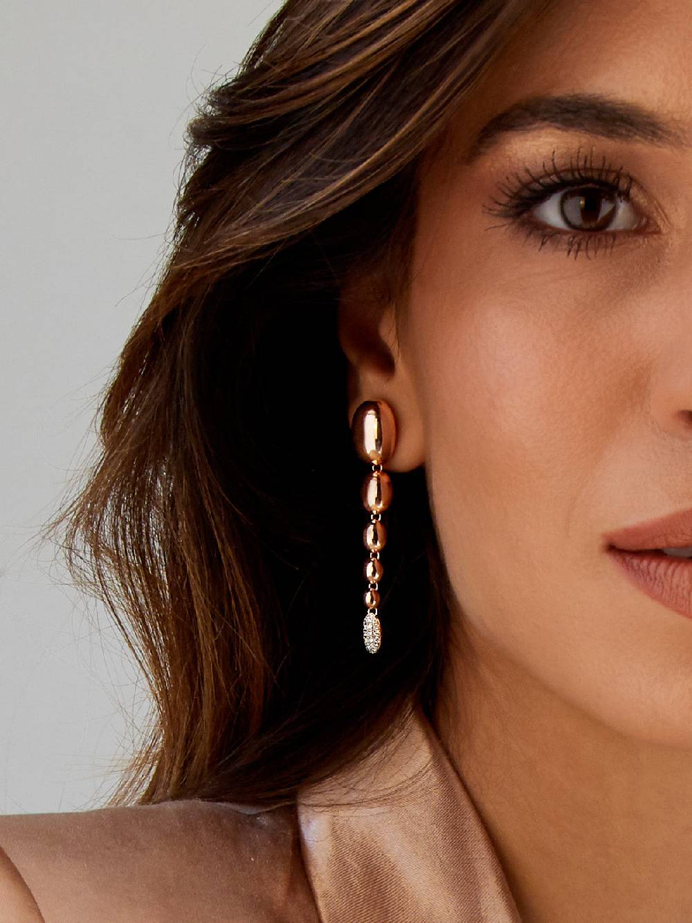 Nanis Orecchini "IVY" pendenti con boules degradé in oro rosa e diamanti – Nanis Italian Jewels Spedizione Gratuita
