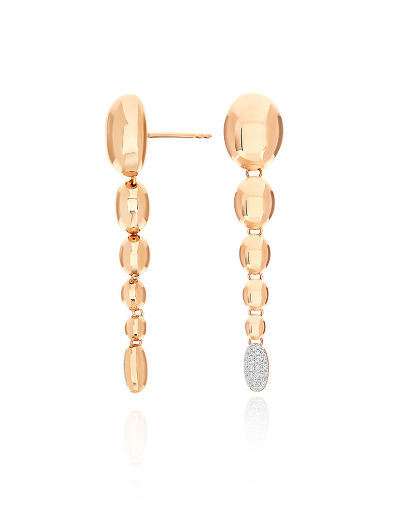 Nanis Orecchini "IVY" pendenti con boules degradé in oro rosa e diamanti – Nanis Italian Jewels Spedizione Gratuita