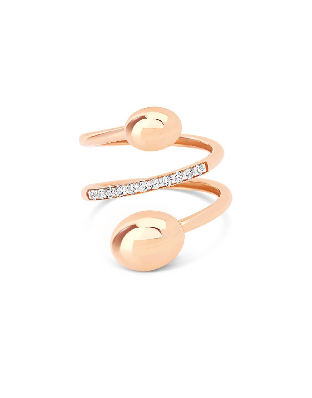 Nanis Anello contrariè "DANCING ÉLITE" in oro rosa e diamanti – Nanis Italian Jewels Sottocosto