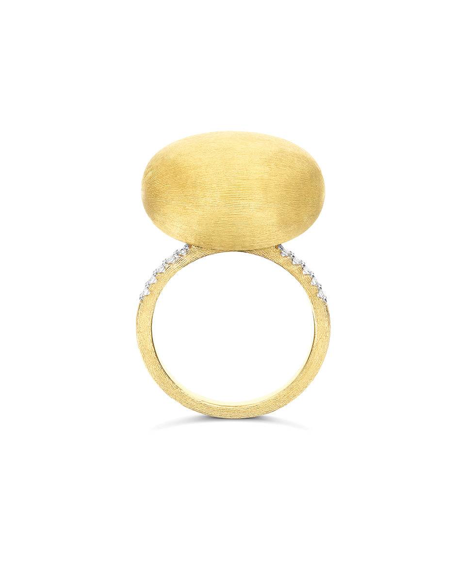 Nanis Anello "Boules" in oro inciso e diamanti (grande) – Nanis Italian Jewels Vendita Calda