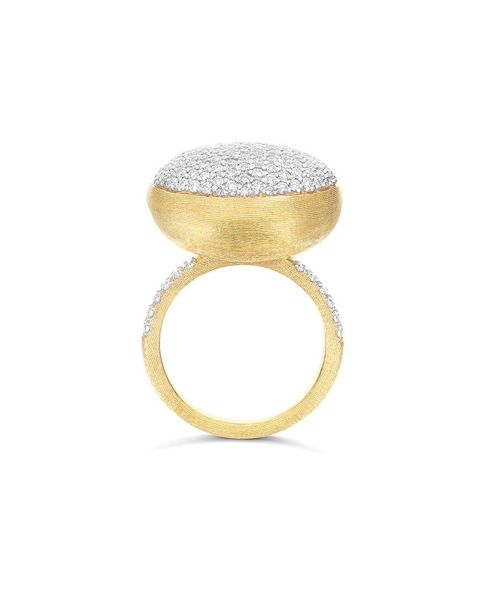 Nanis Anello "Boules" in oro inciso e pavè di diamanti (grande) – Nanis Italian Jewels I Più Venduti