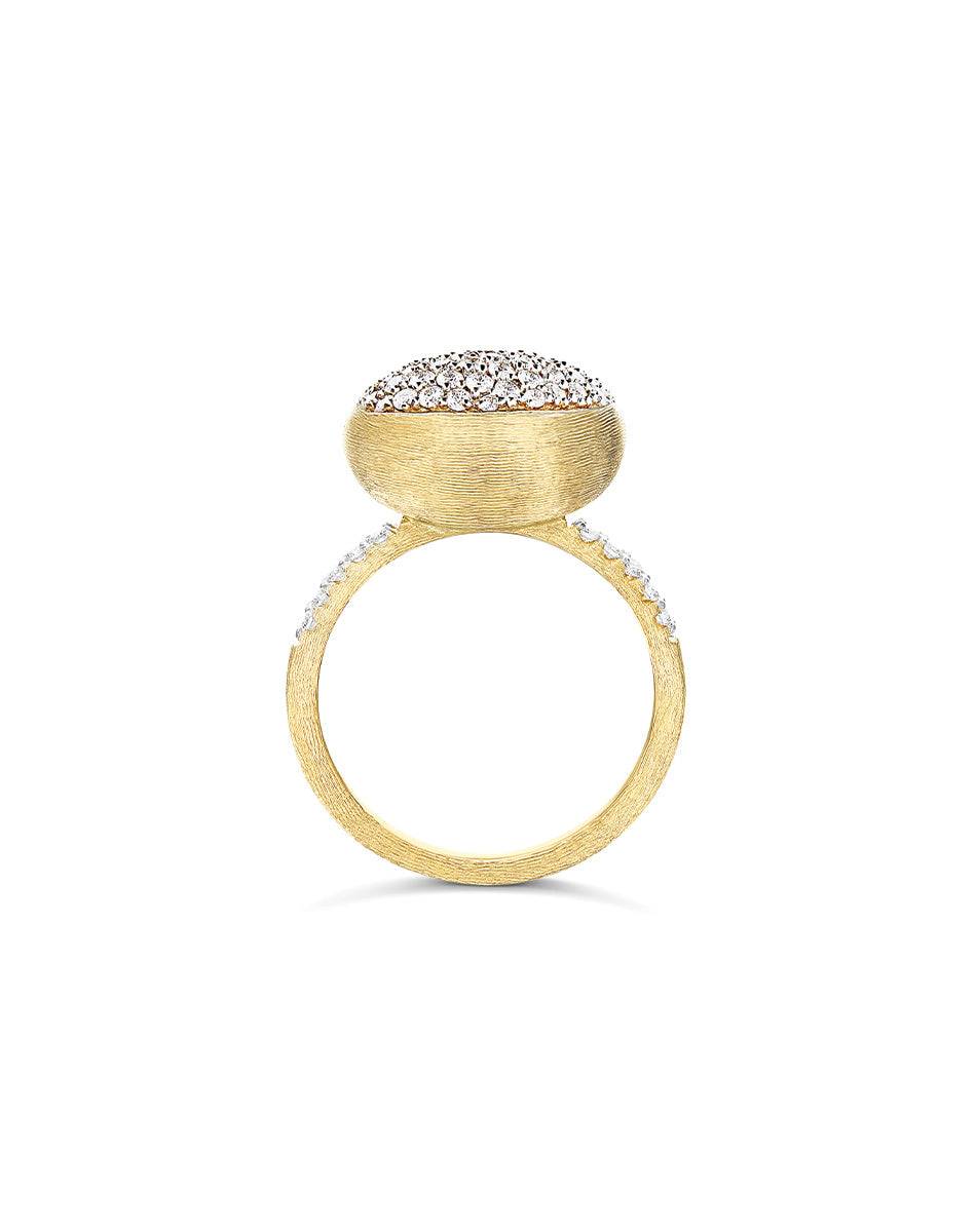 Nanis Anello "Boules" in oro inciso e pavè di diamanti (medio) – Nanis Italian Jewels Vendite Flash