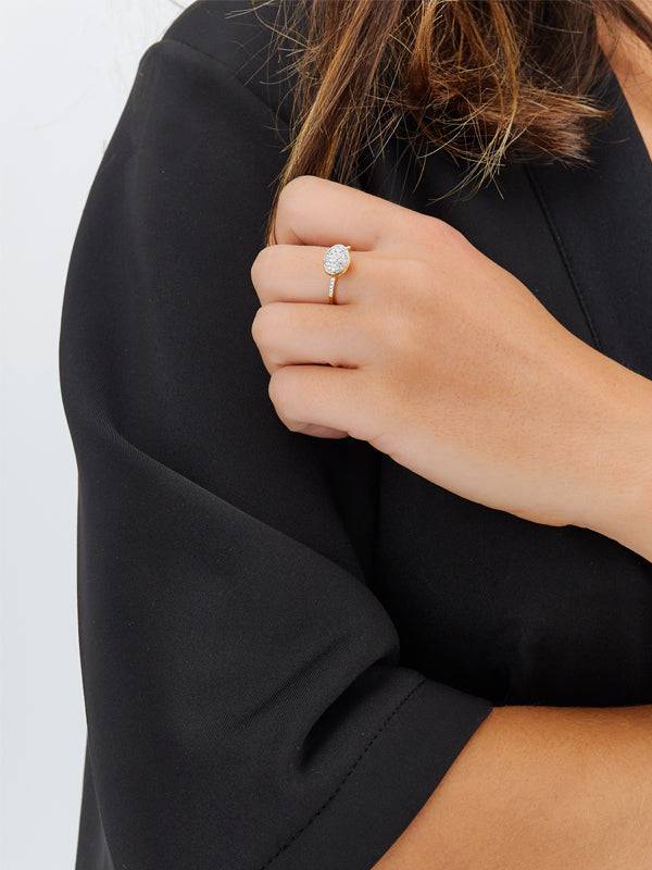 Nanis Anello di fidanzamento "DANCING ÉLITE" romantico in oro e diamanti (pi – Nanis Italian Jewels Negozio