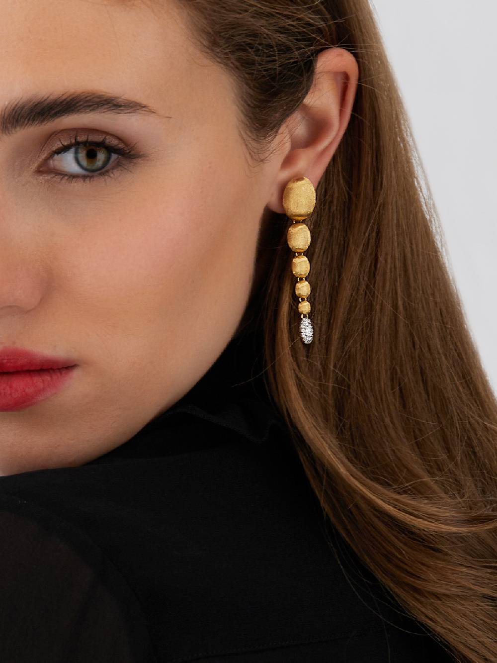 Nanis Orecchini "IVY" pendenti con boules degradè in oro e diamanti – Nanis Italian Jewels 2025