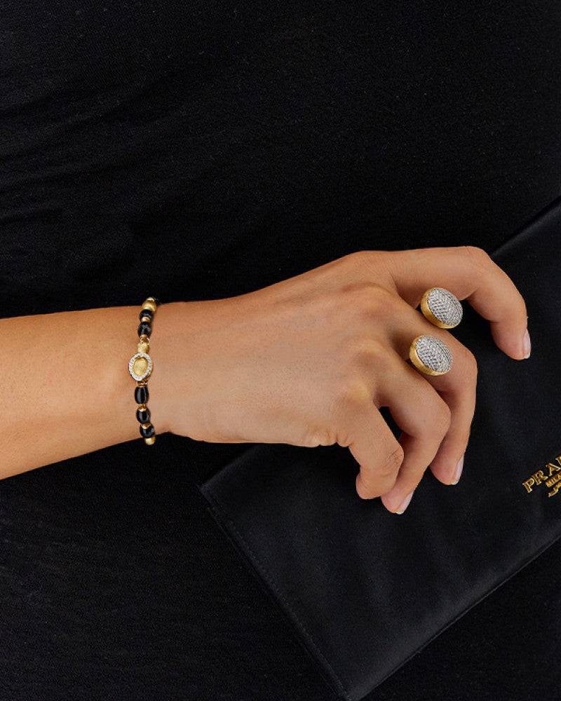 Nanis Bracciale IVY "MYSTERY BLACK" con boules in onice nero, oro e diamanti – Nanis Italian Jewels Soddisfazione Garantita