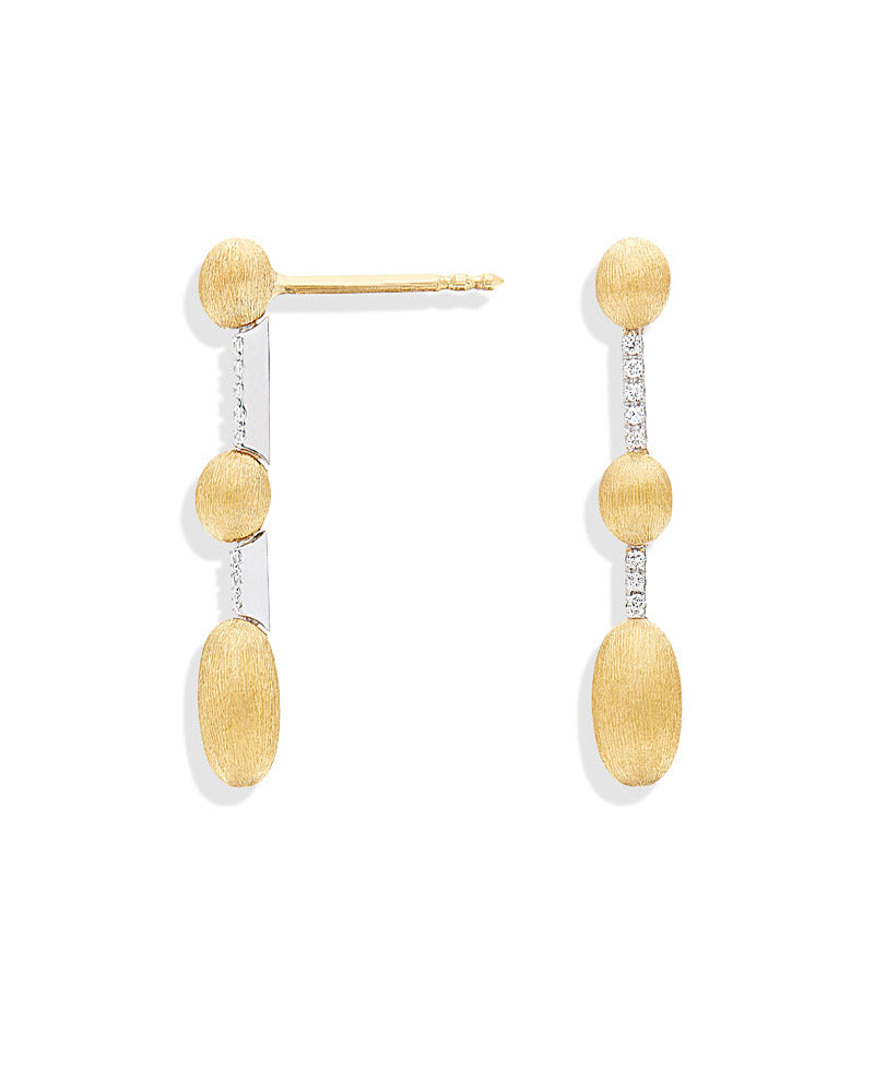 Nanis Orecchini "DANCING ÉLITE" pendenti incisi a mano in oro e diamanti – Nanis Italian Jewels In Vendita