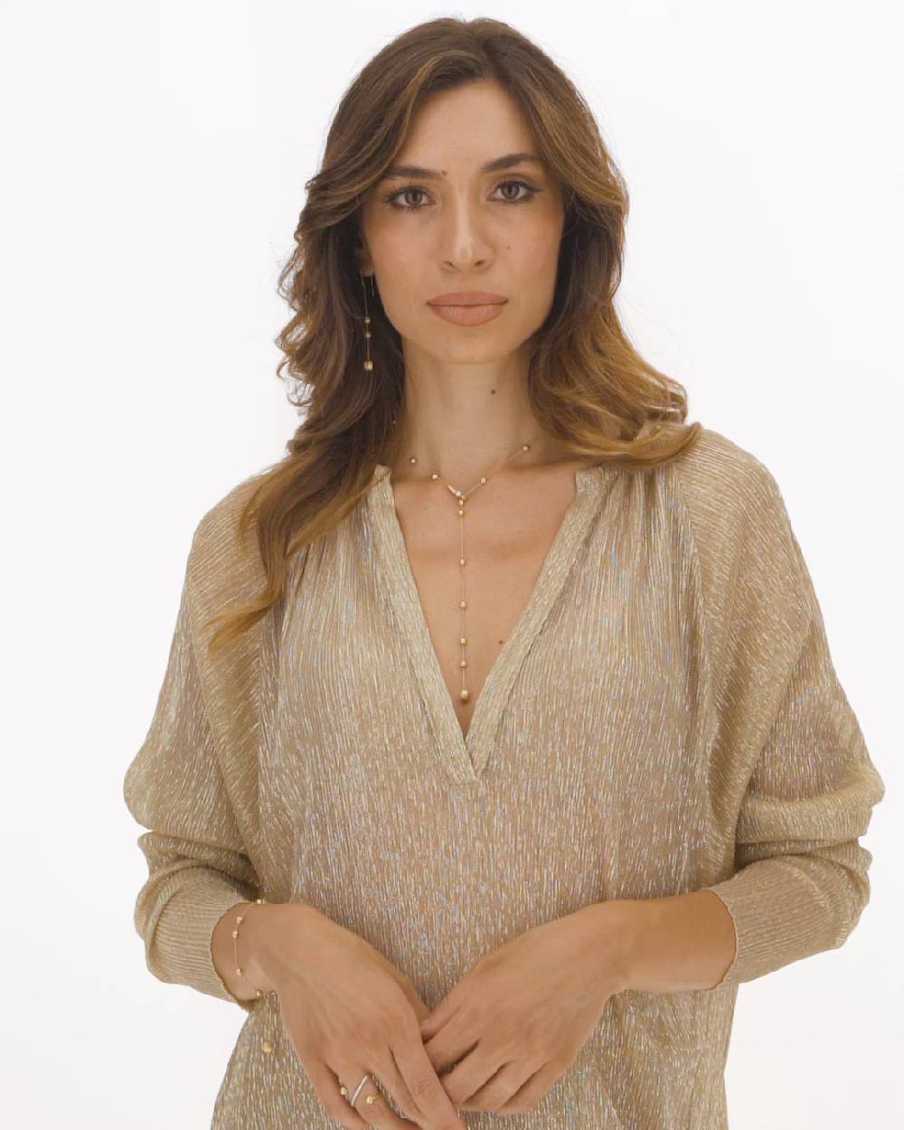 Nanis Collana lariat "SOFFIO" in oro, diamanti e acquamarina – Nanis Italian Jewels 2025