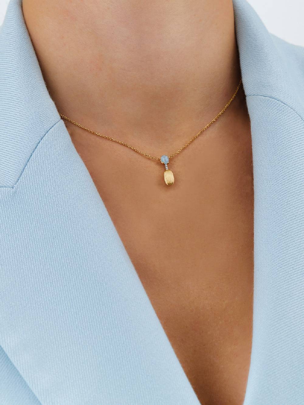 Nanis Collana "DANCING AZURE" pendente con ciondolo in oro, barrette di diam – Nanis Italian Jewels Spedizione Gratuita