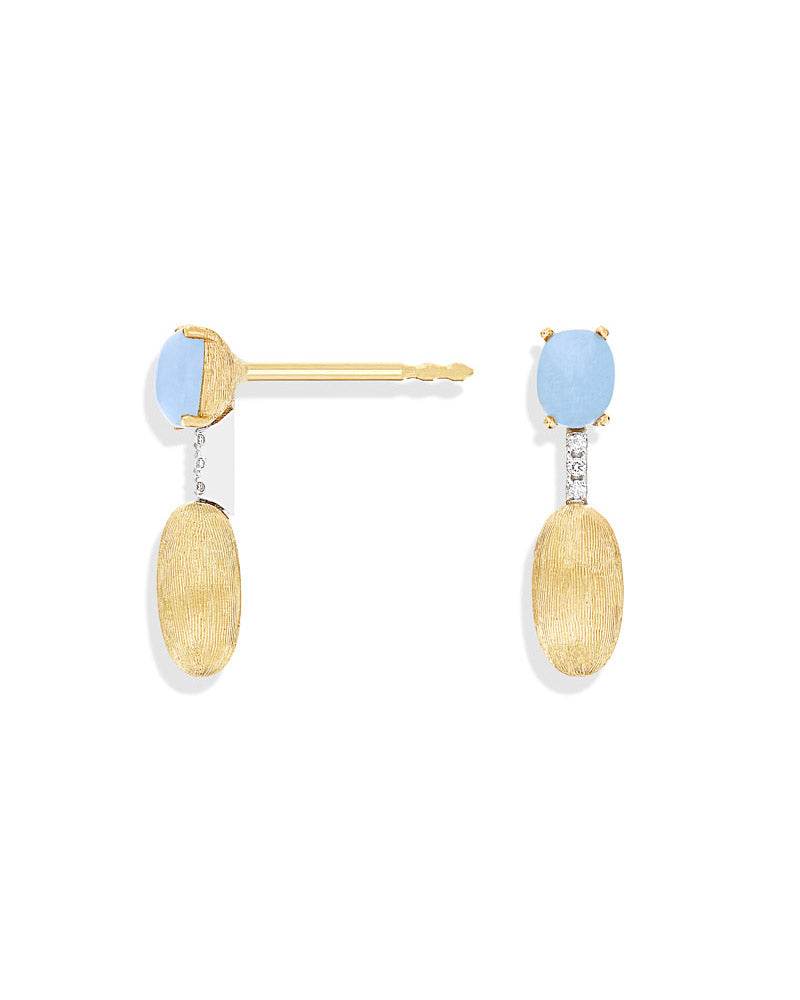 Nanis Orecchini "DANCING AZURE" pendenti con boules in oro, diamanti e acqua – Nanis Italian Jewels Soddisfazione Garantita