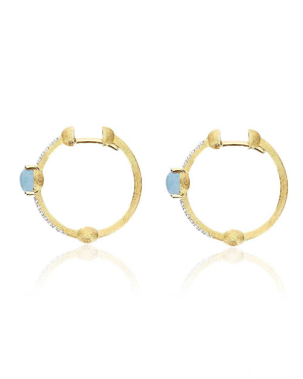 Nanis Orecchini a cerchio "DANCING AZURE" in oro, diamanti e acquamarina – Nanis Italian Jewels Acquista Ora