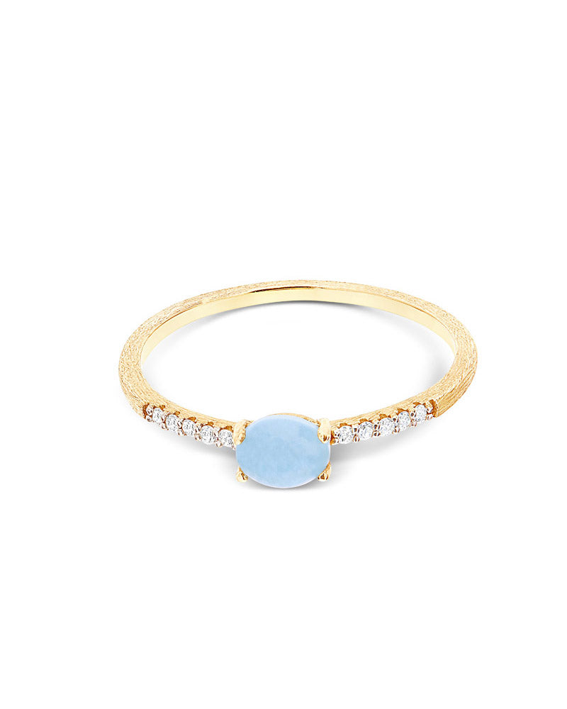 Nanis Anello "DANCING AZURE" impilabile in oro, diamanti e acquamarina (picc – Nanis Italian Jewels Convenienza