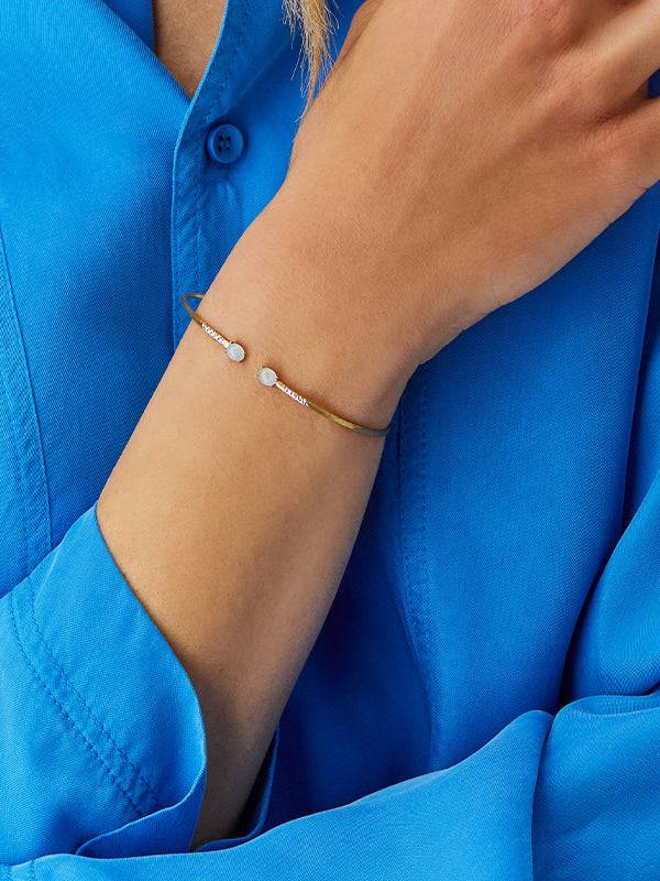 Nanis Bracciale a schiava "DANCING AZURE" inciso a mano in oro, diamanti e a – Nanis Italian Jewels Sconto