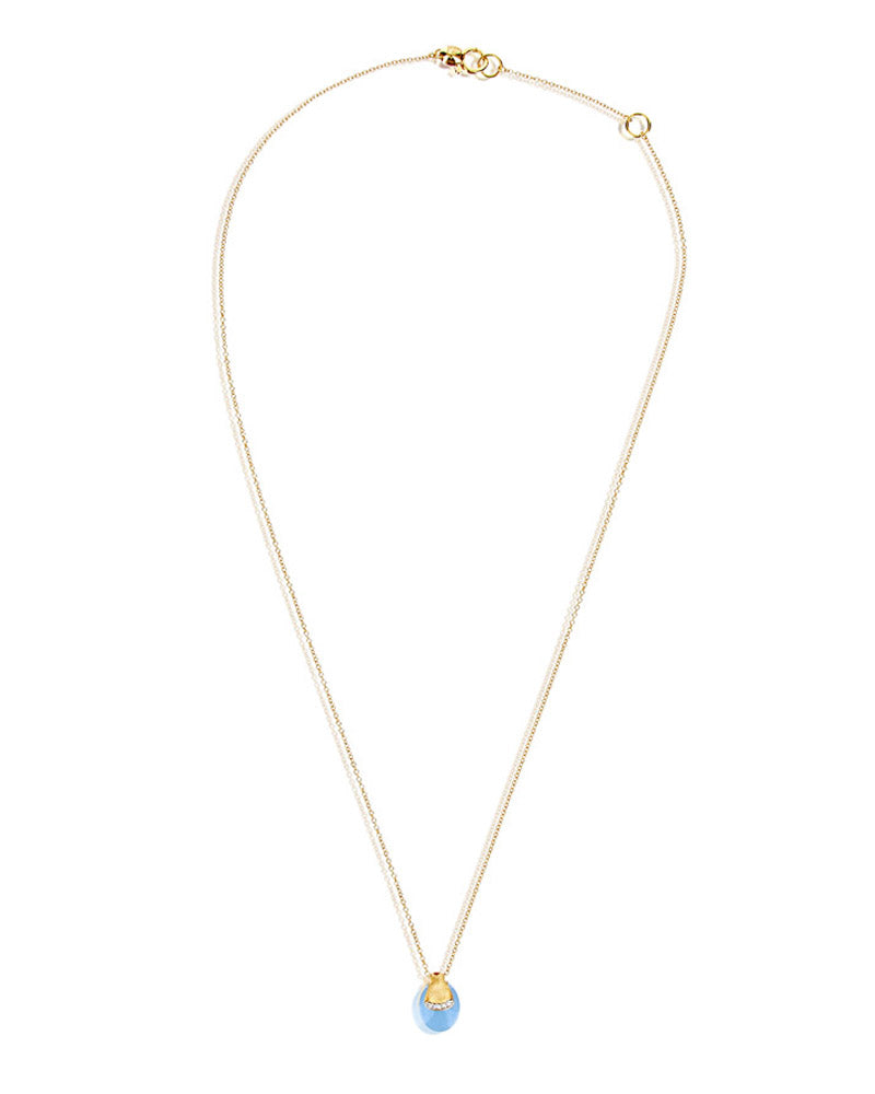 Nanis Collana "DANCING AZURE" pendente con ciondolo in oro, diamanti e acqua – Nanis Italian Jewels Online