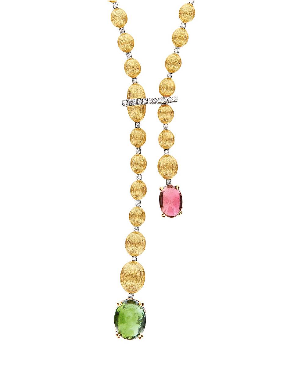 Nanis Collana "DANCING TOURMALINES" in oro, diamanti, tormaline rosa e verdi – Nanis Italian Jewels Saldi