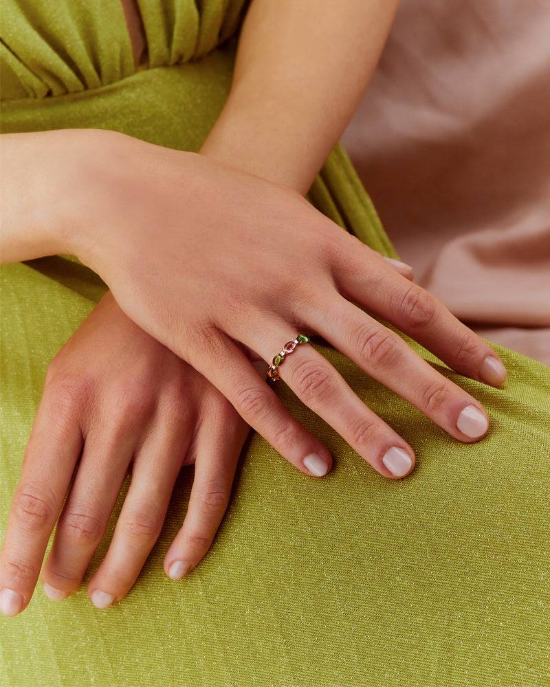 Nanis Anello "DANCING TOURMALINES" in oro, diamanti e tormaline colorate – Nanis Italian Jewels In Saldo