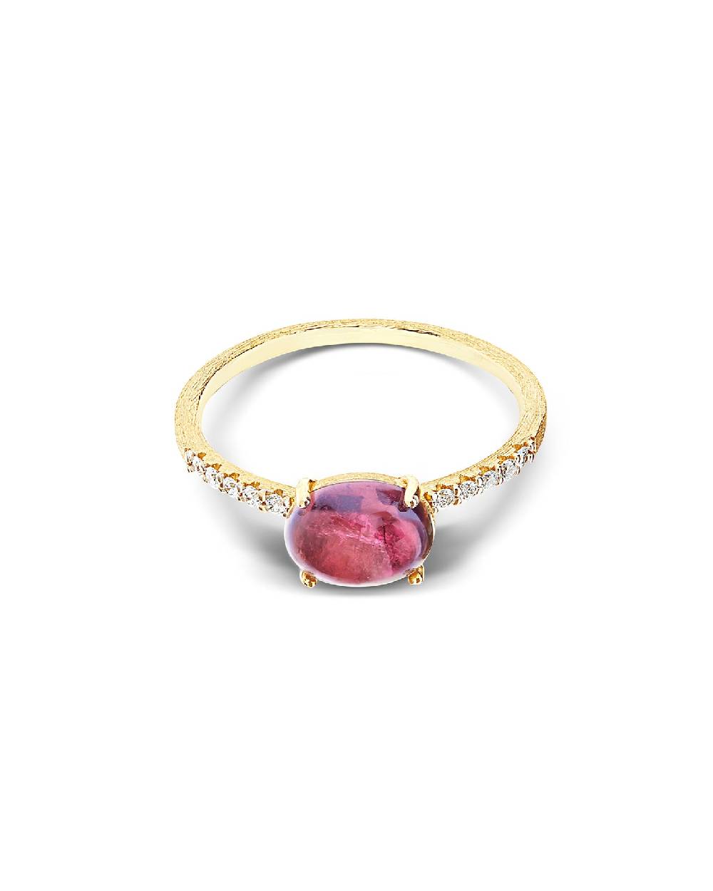 Nanis Anello "DANCING TOURMALINES" in oro, diamanti e tormalina rosa (medio) – Nanis Italian Jewels 2025