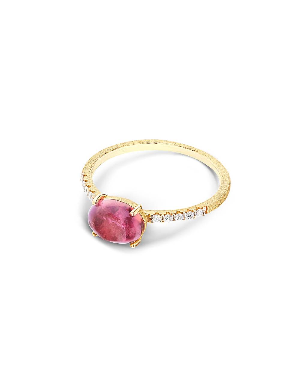 Nanis Anello "DANCING TOURMALINES" in oro, diamanti e tormalina rosa (medio) – Nanis Italian Jewels 2025