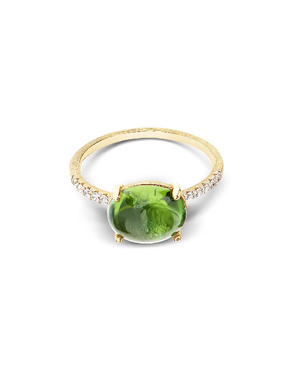 Nanis Anello "DANCING TOURMALINES" in oro, diamanti e tormalina verde (grand – Nanis Italian Jewels Italia