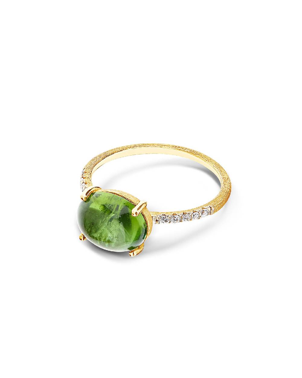 Nanis Anello "DANCING TOURMALINES" in oro, diamanti e tormalina verde (grand – Nanis Italian Jewels Italia