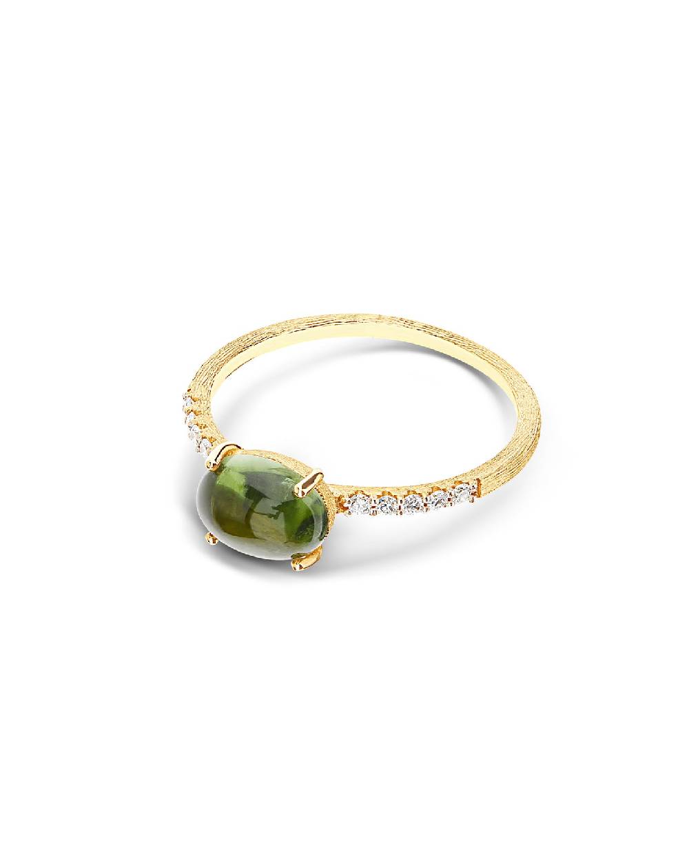Nanis Anello "DANCING TOURMALINES" in oro, diamanti e tormalina verde (medio – Nanis Italian Jewels 2025