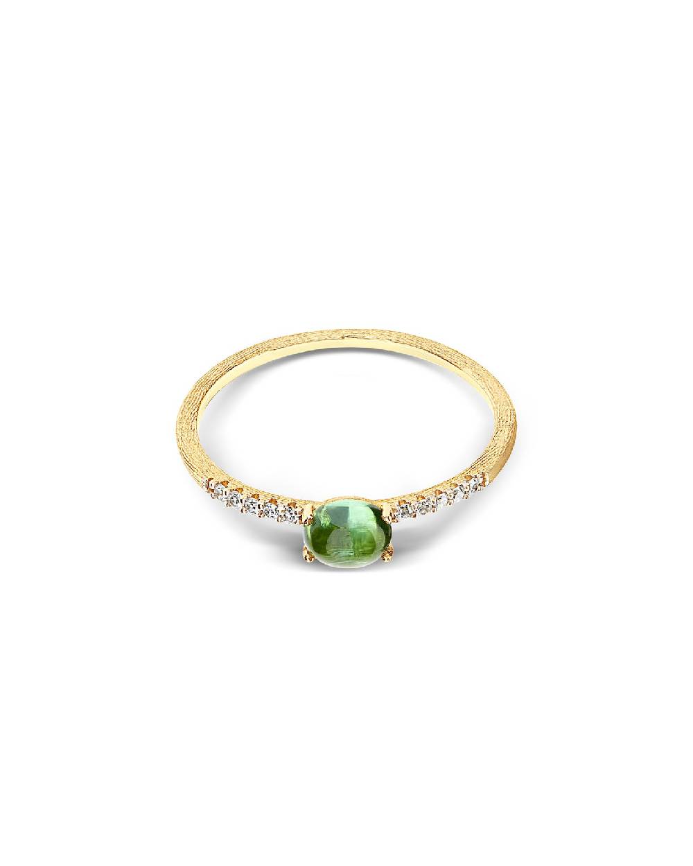 Nanis Anello "DANCING TOURMALINES" in oro, diamanti e tormalina verde (picco – Nanis Italian Jewels In Linea