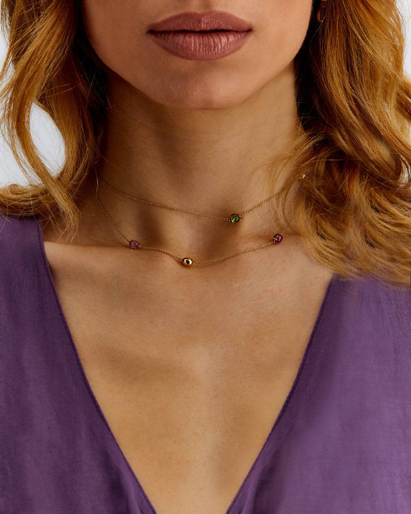 Nanis Collana "DANCING TOURMALINES" lunga in oro e tormaline colorate – Nanis Italian Jewels Nuovo