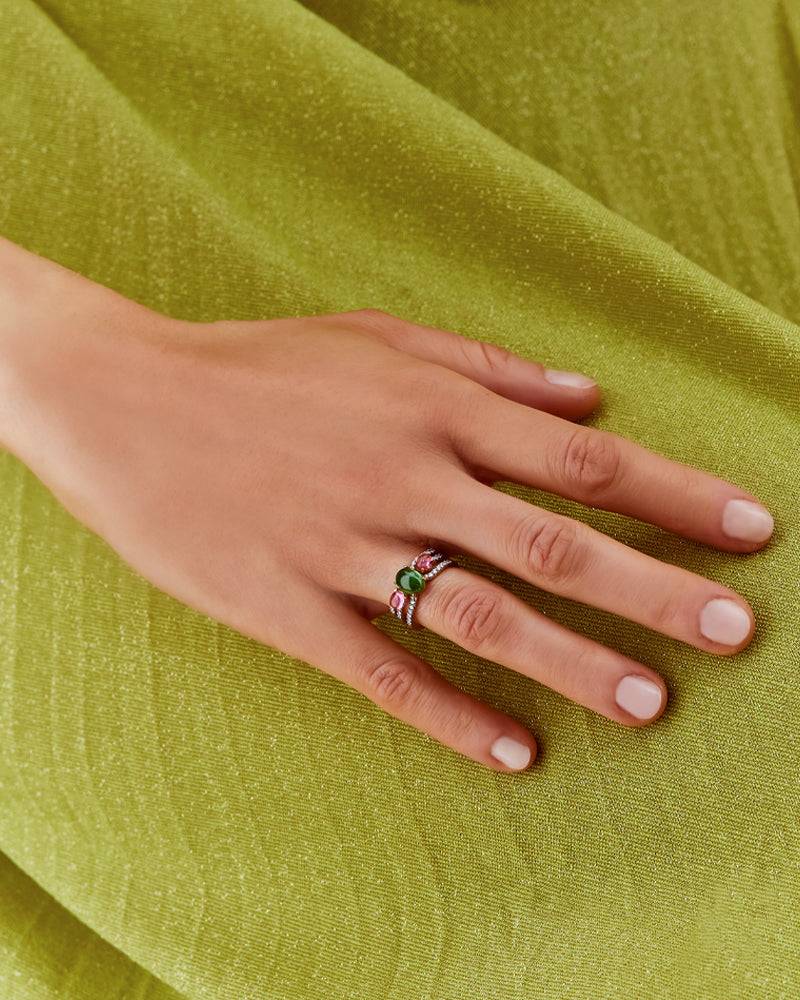 Nanis Anello "DANCING TOURMALINES" scomponibile in oro, diamanti, tormaline – Nanis Italian Jewels Sostegno trimestrale