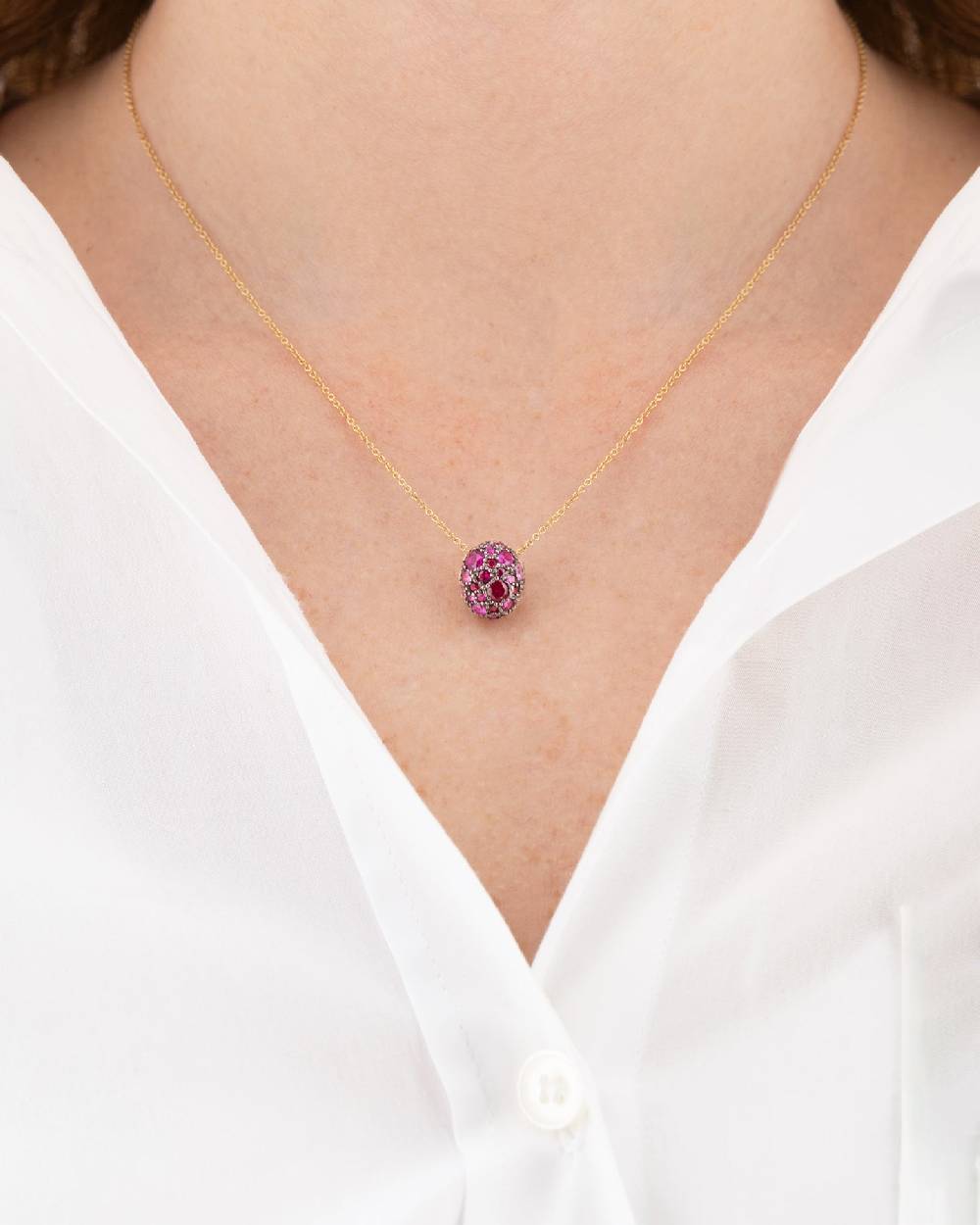 Nanis Collana "DANCING REVERSE" double face con ciondolo in oro, zaffiri ros – Nanis Italian Jewels Fino Al -60%