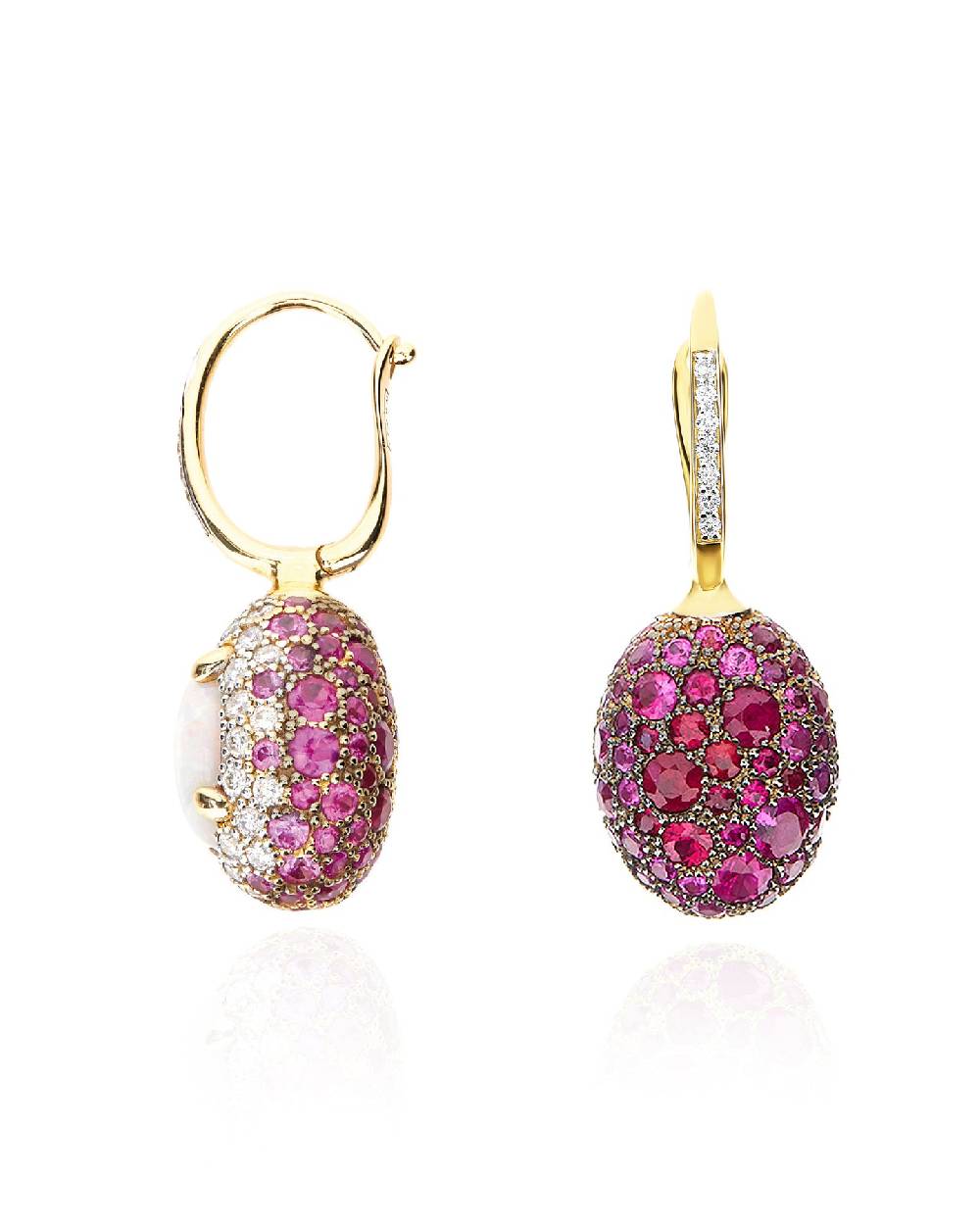 Nanis Orecchini CILIEGINE "DANCING REVERSE" double face in oro, zaffiri rosa – Nanis Italian Jewels Affare Del Giorno