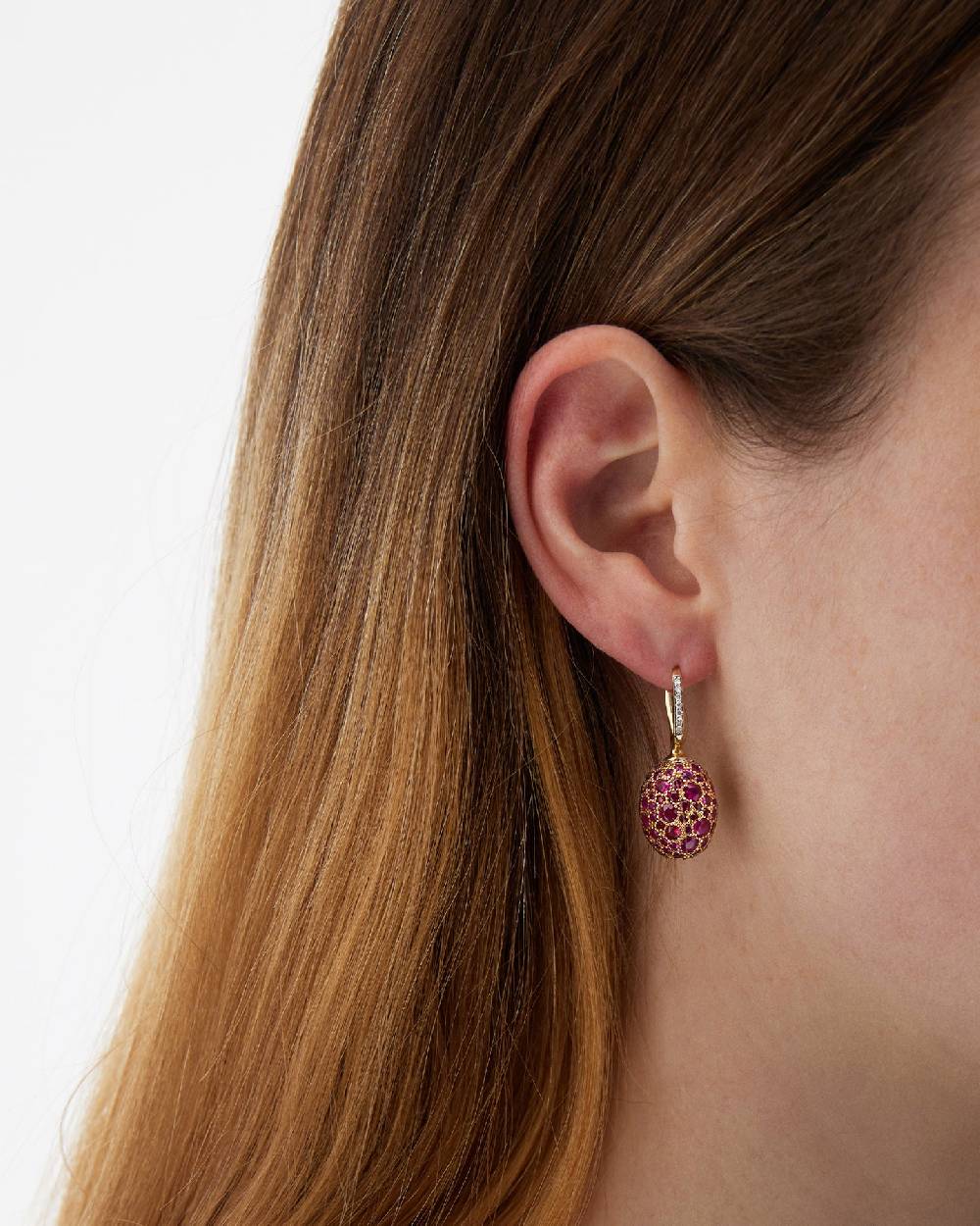 Nanis Orecchini CILIEGINE "DANCING REVERSE" double face in oro, zaffiri rosa – Nanis Italian Jewels Affare Del Giorno
