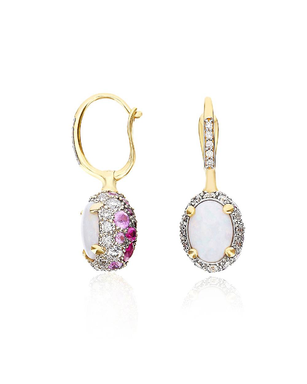 Nanis Orecchini CILIEGINE "DANCING REVERSE" double face in oro, zaffiri rosa – Nanis Italian Jewels Prezzo Ridotto