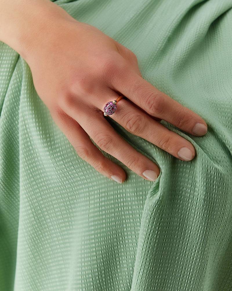 Nanis Anello "DANCING REVERSE" double face in oro, zaffiri rosa, rubini, opa – Nanis Italian Jewels Novità