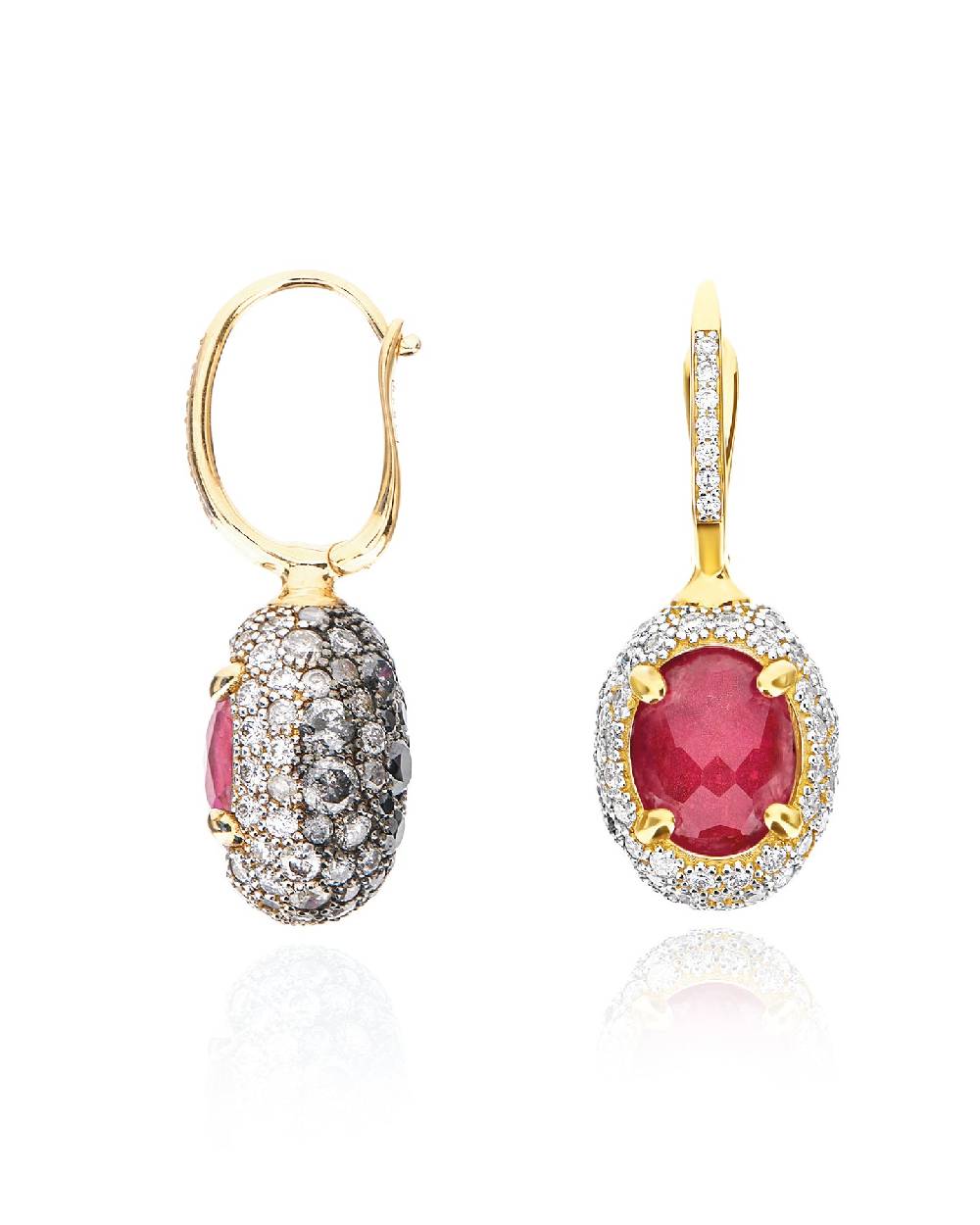 Nanis Orecchini CILIEGINE "DANCING REVERSE" double face in oro, rubini, diam – Nanis Italian Jewels Online