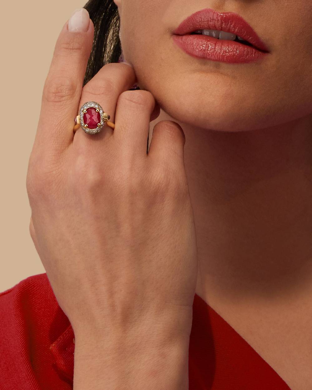 Nanis Anello "DANCING REVERSE" double face in oro, rubini, diamanti e crista – Nanis Italian Jewels Saldi